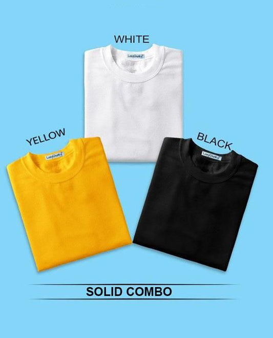 Tom Scott Cotton Solid Half Sleeves T-Shirt Pack Of 3